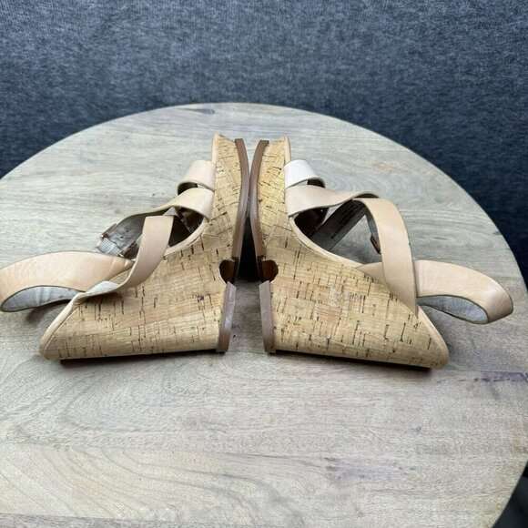 Sam Eldelman Womens Cork Wedge Sandals Size 4.5M Leather Upper - Picture 3 of 8